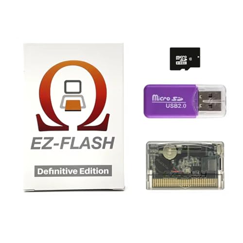 EZ-Flash Omega Definitive Edition, GBA Game Cartridge, Pre-Loaded Games, 32GB SD Card, Supports 128GB, GBA SP, DS, NDS, Retro Gaming, Flash Cart, Game Console Accessories