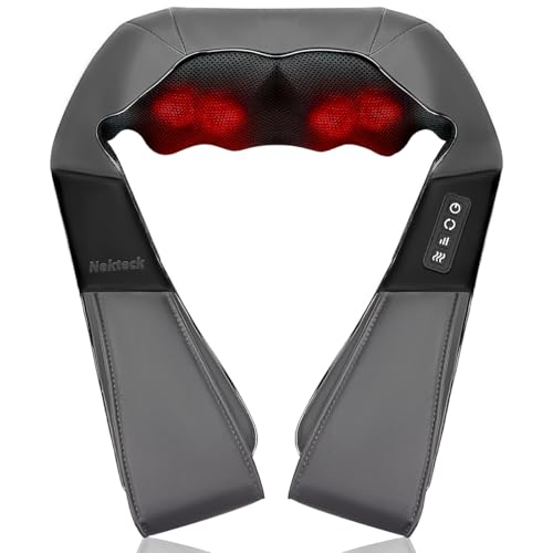 Shiatsu Neck and Back Massager with Soothing Heat, Electric Deep Tissue 3D Kneading Massage for Shoulder, Leg, Body Muscle Pain Relief, Home, Office, and Car
