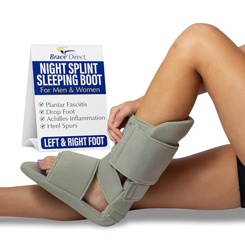 Brace Direct Padded Night Splint 90 Degree Sleeping Boot - Immobilizing Stretching Support for Plantar Fasciitis, Drop Foot, Achilles Tendonitis, Heel Spurs, Large (US Shoe Men 10.5-12.5 / Women