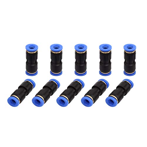 SNS 8mm Tube OD Plastic Straight Union Pipe Tube Fitting Straight Pneumatic Connector(10 PCS) SPU-8
