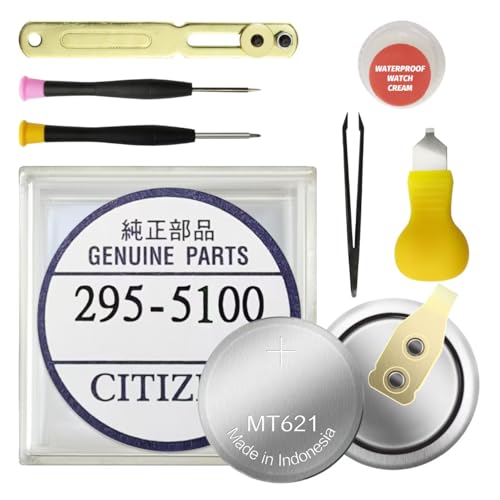 Soseieiu 295-5100 Battery, (2025 New) MT621 Replacement for for Citizen Eco Drive Watch Capacitor 295-5100 MT621 BP10, E000, E001, E010, E011 with Replacement Toolkit​