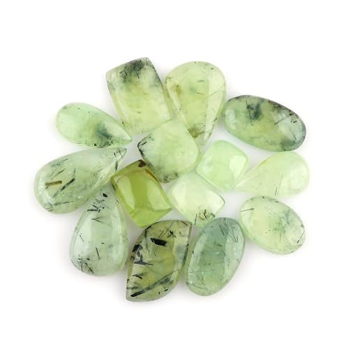 TGH Prehnite Cabochon Lot for Home Decor, Reiki, Jewelry Making, and Manifestation - Natural Green Healing Stones for Crystal Crafts, Energy Balancing, and Spiritual Growth (100 Carat)