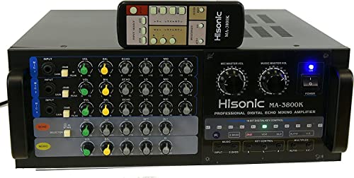 Hisonic Dual Channel MA-3800K Karaoke Mixing Amplifier, 760W