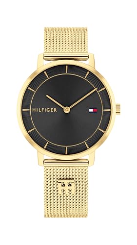 Tommy Hilfiger Women's Slim Quartz Watch, Stainless Steel Mesh Bracelet, Water Resistant 3 ATM, Elegant Minimal Design, Gift for Her, 35mm