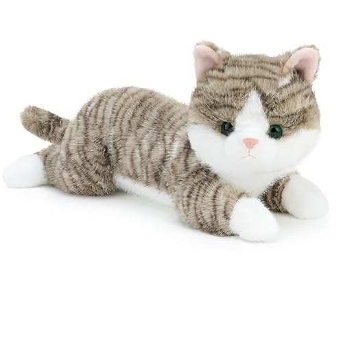 19 inch 3 lbs Cat Weighted Stuffed Animals, Realistic Weighted Cat Stuffed Animal, Sensory Comfort Plush Throw Pillow, Soft Kawaii Stuffed Kitty Plush Toy Gift for Adults Kids Youth