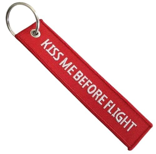 Pinstant KISS ME BEFORE FLIGHT Pilot Flying Flyer Airplane Flight Crew Captain Aircrew Airport Drone Lover Air Passion Aircraft Keychain Key Tag Chain Fob Ring