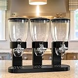 Triple Food Dispenser - Easy To Use Dry Food Dispenser Perfect As A Candy, Nuts, Rice, Granola, Cereal Dispenser & More - Dispensing 1 Ounce Per Twist And Preserving Freshness For Fun, Easy Serving.