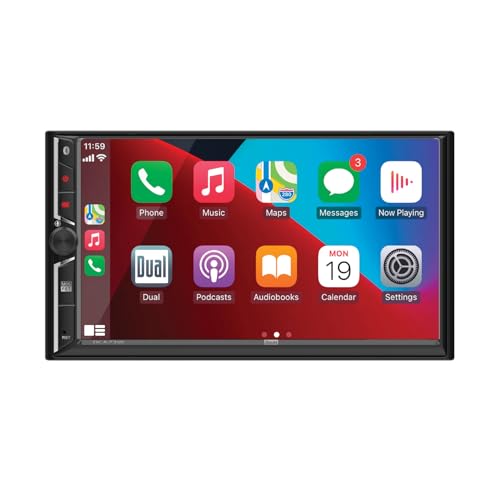 Dual Electronics DCA73W 7-inch Certified Apple CarPlay Android Auto Wired or Wireless | Double DIN Touchscreen Car Stereo Radio | Bluetooth | Backup Camera Input | USB Playback & Charge