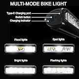 6500 Lumen Bike Light, USB Rechargeable Bicycle Light, Super Bright 5 LED Bike Lights for Night Riding, Bike Headlight with 4 Light Modes Suits for Road Mountain