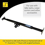 Stromberg Carlson CC-300 Adjustable Accessory Hitch - Hitch Receiver for Bike Rack and Carriers, Ideal for Back of Camper, Travel Trailer & RV, Camper Trailer Hitch, Adjustable Truck Hitch, Black