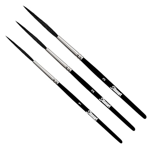 Sdanart Scroll Pinstriping Brush,3 PCS High Performance Script Pinstripe Brushes,Made from A Blend of Squirrel Hair, Wool and Nylon，Professional Art Paintbrushes,Suitable for Artists and Beginners