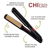 CHI G2 Flat Iron, Hair Straightener For A Smooth Finish, Ceramic Heater For 40 Second Heat Up, Durable Design, 1.25" Iron