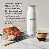 Jettle Electric Kettle - Travel Portable Heater for Coffee Tea Milk Soup - Stainless Steel Travel Water Boiler tea pot with Temperature Control - LED - Automatic Power Off - 450ml - Kitchen Appliance