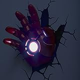 3DLightFX 816733840598 Marvel Avengers Iron Man Hand 3D Deco Light,Red