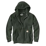 Carhartt Men's Rain Defender Loose Fit Heavyweight Full-Zip Sweatshirt, Forestry Green