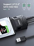 UGREEN SATA to USB 3.0 Adapter Cable for 3.5 2.5 Inch SSD/HDD Hard Drive Reader SATA III Hard Drive Disk Converter Support UASP Compatible with Samsung Seagate WD Hitachi with 12V Power Adapter