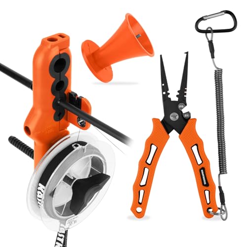 KastKing Radius KutR Fishing Line Spooler, Line Gobbler Line Stripper & 7" Cutthroat Pliers Combo, Multi-Functional Fishing Tool Combo, Corrosion Resistant - for Freshwater & Saltwater Angling
