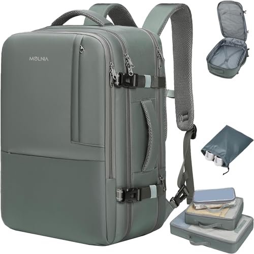 MOLNIA Large Travel Backpack for Men Women,Waterproof Carry On Backpack,Laptop Backpack for College Travel Daily Work