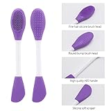 20 Pcs Silicone Face Mask Applicator, 2 in 1 Double-Sided Facial Scrubber Brush Tool, Double-Head Manual Cleansing Brush for Deep Gentle Exfoliating