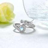 Zunxinsan Dragon Ring 925 Sterling Silver Dragon Ring for Women Moonstone Dragon Ring Dragon Jewelry Gifts for Women