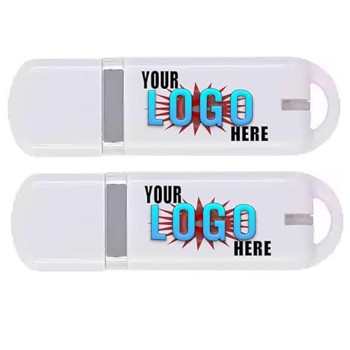 Custom USB Flash Drive Printed with Your Logo, Personalised Memory Stick in Bulk with Logo for Promotion(100pcs, 2GB)