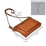 Wise Owl Accessories Small Soft Pebbled Real Leather Crossbody Handbags Purses Triple Zip Premium Sling Crossover Shoulder Bag for Women Gift (Cognac Nappa)