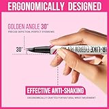 iMethod Curved Eyebrow Pen - Eyebrow Pencil, Brow Pencil 2-in-1 Dual-Ended Microblading Eyebrow Pen with Curved Tip and Precise Brush-Tip for Natural Hair-Like Brows, Last All-Day, Dark Brown