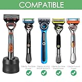 Linkidea 2 Pack Aluminum Alloy Razor Stand, Opening Dia 0.86" (22mm) Men's Shaving Stand for Bathroom Countertops, Compatible with Gillette Heated Razor, Fusion 5 Power (Dark Grey)