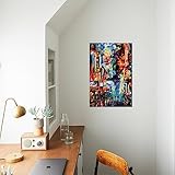 ART.COM Canvas Wall Art Prints Night Broadway by Leonid Afremov, Abstract Decor, 16" x 24"