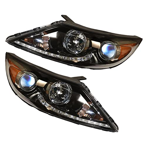 YIYIBYUS For 2013 2014 2015 2016 KIA Sportage Headlamp Halogen Headlight Assembly with LED DRL Lamps, Left+Right Side Driver and Passenger Side Front Headlight (Left&Right Headlight)