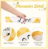 Gandeer 100 Pack 13 Inch Bee Placemats Sweet As Can Bee Baby Shower Party Supplies Paper Place Mats Disposable Decorative Table Mat for Baby Shower Birthday Spring Party Decorations Home Dining Table