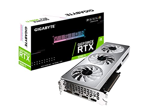 GIGABYTE GeForce RTX 3060 Ti Vision OC 8G Graphics Card, WINDFORCE 3X Cooling System, LHR, 8GB 256-bit GDDR6, GV-N306TVISION OC-8GD REV2.0 Video Card