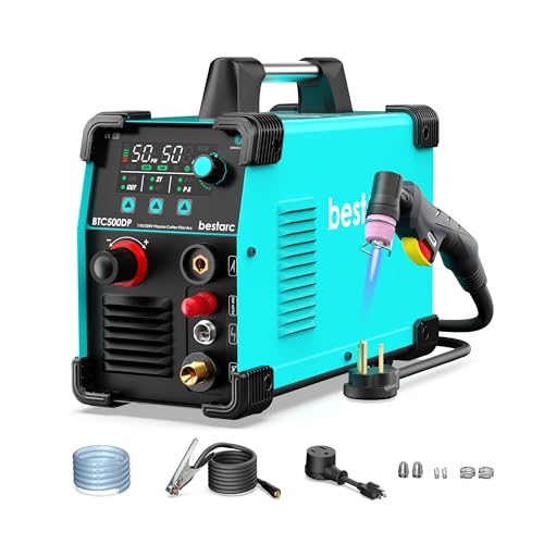 bestarc Plasma Cutter, [Pilot Arc][Large LED Display][Air Sensor]50Amps Plasma Cutter Machine 110/220V Dual Voltage, 1/2 Inch Clean Cut 3/4 Inch Max Cut, Post Flow Mesh Cut, 2T/4T for Beginners DIY