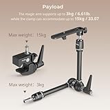 SMALLRIG Friction Magic Arm Camera Mount with Super Clamp and Camera Platform, Overhead Camera Desk Mount Srand, Studio Space Saver, Heavy Duty Mount/Bracket for Lights, Cameras