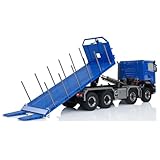 1/14 8x8 RC Hydraulic Flatbed Dump Truck Roll-Off Full Dump Tipper Cars Model for Adult Hobby