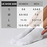 CelerSport 6 Pack Men's Ankle Socks with Cushion, Sport Athletic Running Socks, White, Large