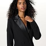 The Drop Women’s Blazer Mini Dress with Satin Lapel, Black, XXL, Plus Size