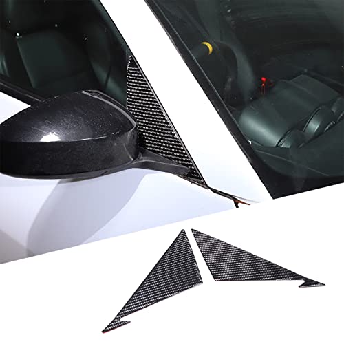 Daeiclru Soft Carbon Fiber Front Window A Pillar Triangle Cover Sticker Compatible with Nissan 350z 2003-2006, Front Window Triangle Cover Trim Accessories (Black)