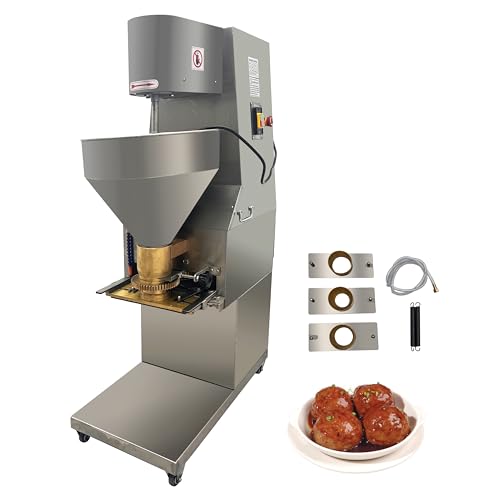 TECHTONGDA Commercial Meatball Forming Machine, 1100W Stainless Steel Meatball Maker, Automatic Fish Beef Pork Ball Making Tool with 45/50/55/60 mm Models, 260 PCs/min Fish Ball Machine