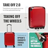 Take OFF Luggage - Personal Item Rolling Suitcase 2.0, TSA Approved, Small Carry On, Under the Seat, Hard Case with Removable Wheels, Light Weight Bag, Airplane Travel Essential Accessories, 18x14x8