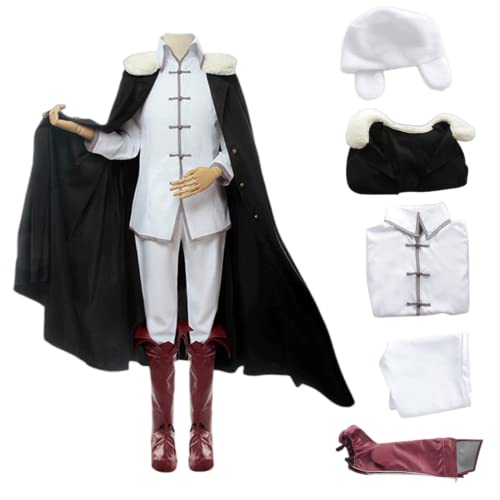 Moalioi Bungou Stray Dogs Cosplay Costume Fyodor Dostoevsky Cosplay Outfit Uniform Full Set with Cloak Halloween (Color 1, XS)