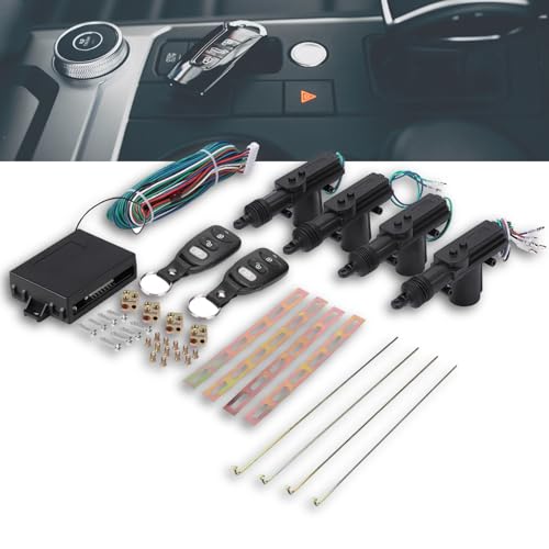 Keyless Entry Car Kit, Universal Car Central Door Lock System Kit with 2 Remote Control, 12V Auto Locking Security 4 Door Car Power Door Lock with 4 Actuators, for Car Truck Doors
