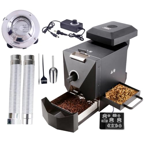 Electric Home Coffee Roaster Roasting Machine Nuts Barista Home 500g Electric Coffee Bean Roaster Machine Grain Dry 110V for home use with smoke filter and chaff collector