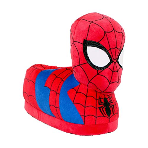 Spiderman Marvel Slippers (Medium/Large) - Officially Licensed Slippers for Kids & Adults - Superhero Character Slippers for Boys, Girls, Men, & Women - Happy Feet Mens & Womens Fluffy Slippers