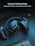 SENZER SG500 Surround Sound Pro Gaming Headset with Noise Cancelling Microphone - Soft Memory Foam Padding - Portable Foldable Headphones for PC, PS4, PS5, Xbox One, Switch - Black