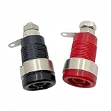 40Pcs Durable Panel Mount Adapter: 4mm Banana Female Jack Socket Connector for Convenient Banana Binding Post Connection (Red ×20Pcs + Black ×20Pcs)