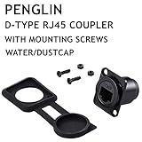 PENGLIN 10PCS D-Type RJ45 Coupler, Shielded RJ45 Panel Mount Connector, CAT6/CAT5E/CAT5 Female to Female LAN Network Bulkhead Pass Through Socket