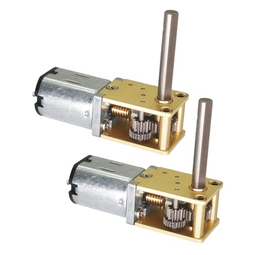 2Pcs DC 12V 16RPM Φ3x20mm Long Shaft GW1812 N20 Small Worm Gear Motor 3-12V 4-381RPM High Torque Reduction Drive (12-16)
