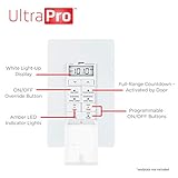 UltraPro 24-Hour Digital In-Wall Timer, Easy-to-Program, Presets, Countdown Timer, ON/OFF Override Button, Light Timer For Indoor Lighting, Porch, Seasonal, LED, Timer Switch, Light Timers, 40955