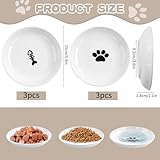 6 Pack Cat Food Bowl, Ceramic Cat Bowls, Anti Whisker Fatigue Cat Dishes Set,Shallow Wide Kitten Plates for Food and Water, 5.5 Inches Kitten Bowls Cute Cat Feeding Bowls Set (Cat's Paw+Fishbone)